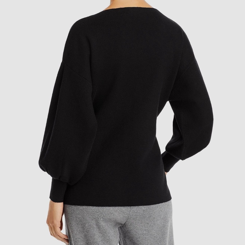 Tahari Women's Black Boat Neck Puff Sleeve - Picture 2 of 6